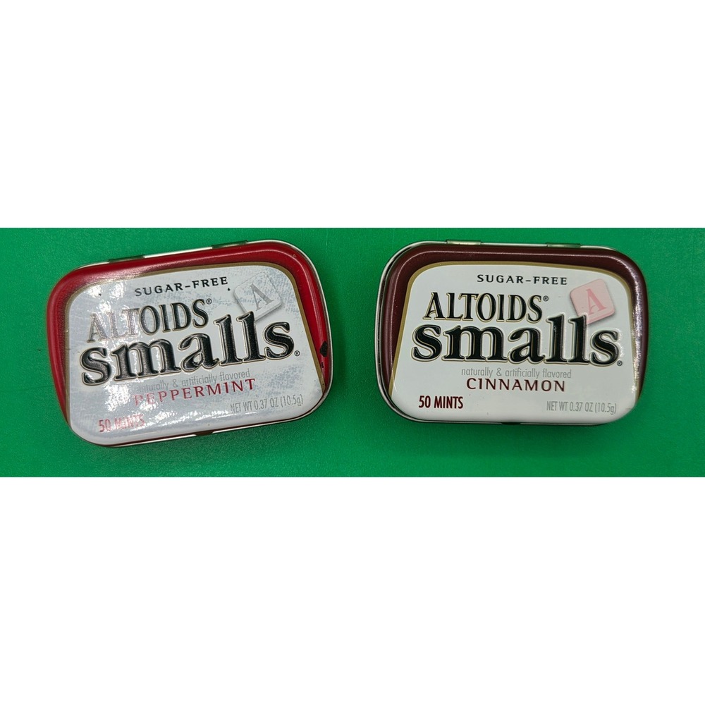 Vintage Altoids Smalls Empty Tins Peppermint Cinnamon Collectible Metal Cases